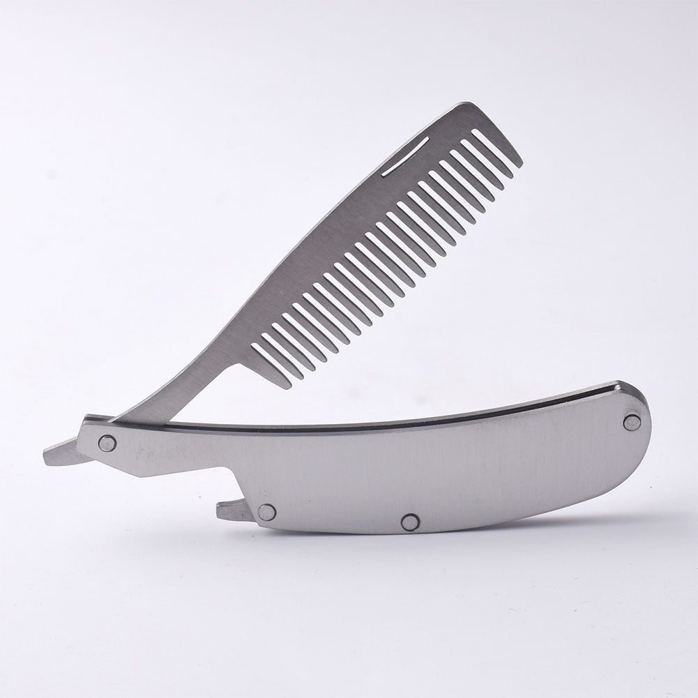 Man Grooming Stainless Steel Folding Comb Beard