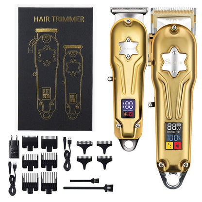 Full metal professional hair clipper combo kit barber