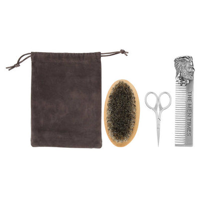 Men Beard Oil Kit Stainless Steel Beard Brush Comb