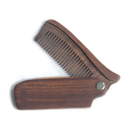 Folding Wooden Beard Comb Men's Waves Brush