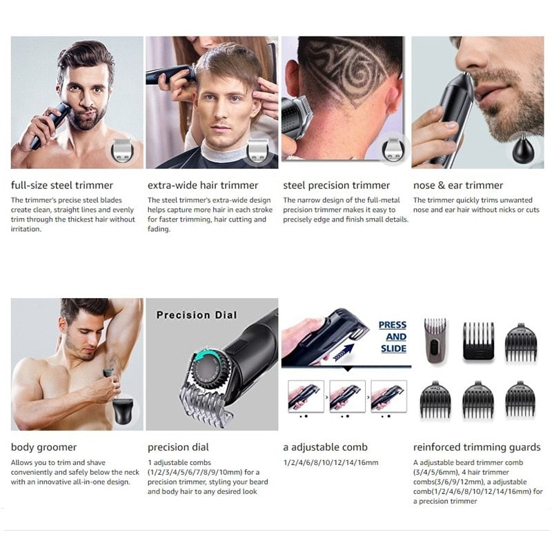 All in one hair trimmer for men beard grooming kit