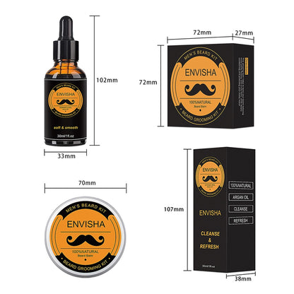 Men Beard Growth Kit Enhancer Essential Oil Comb