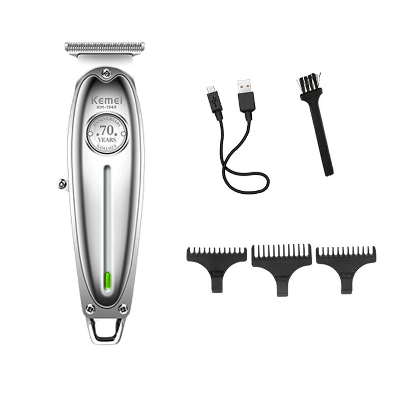 All-Metal Hair Trimmer Professional Clipper For Barber Rechargeable