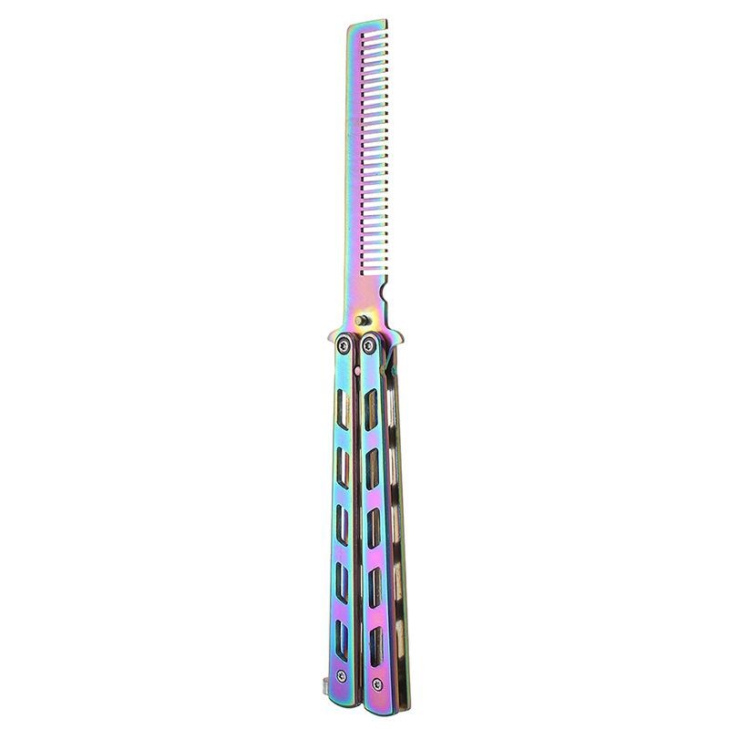 Gradient Foldable Comb Stainless Steel Practice
