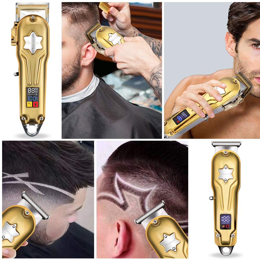 Full metal professional hair clipper combo kit barber