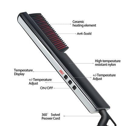 Men Beard Straightener Comb Ionic Hair Straightener