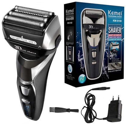 Wet Dry 3 Speed Rechargeable Electric Shaver For Men Beard Electric Razor