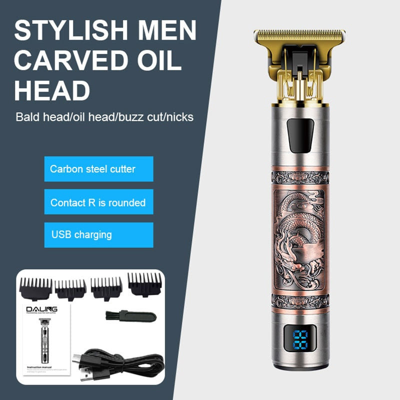 LCD Display hair trimmer for men