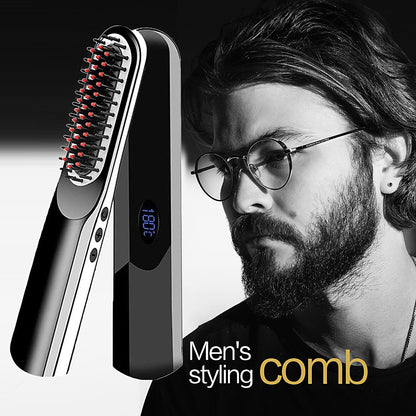 Wireless Mini Hair Comb Men's Quick Beard Brush