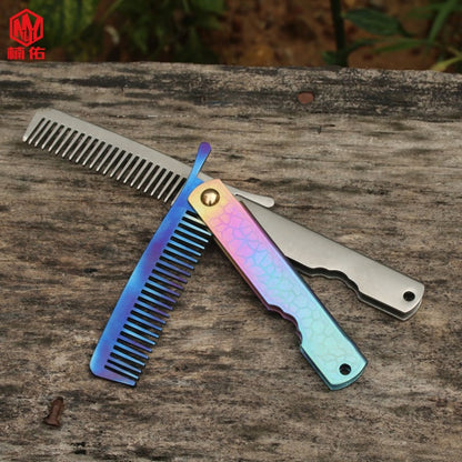 Outdoor EDC Tool Portable Titanium Alloy Folding Comb