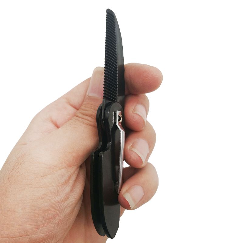 Black Folding Pocket Clip Hair Beard Comb