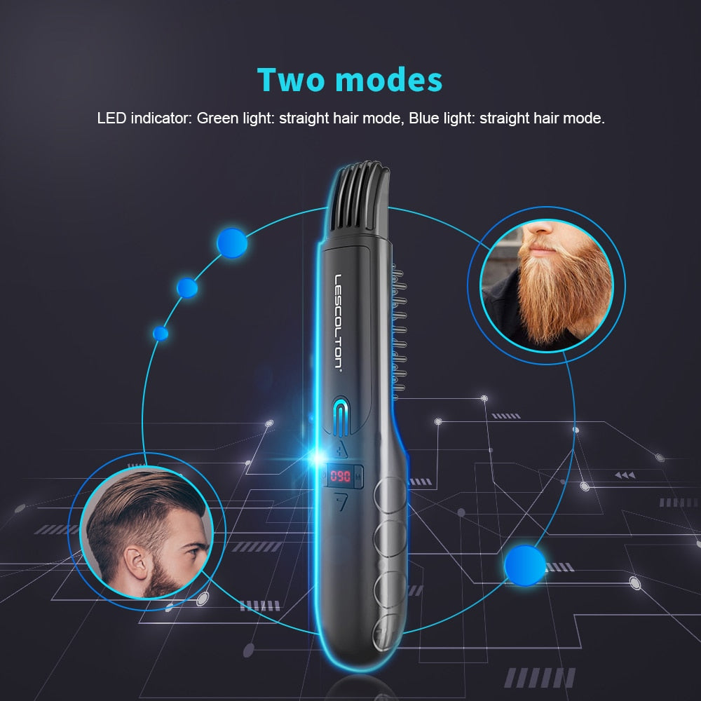 Wireless Beard Straightener Comb for Men Hair Hot Comb Beard Air