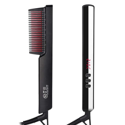 Hair Straightener Brush Electric Hot Comb LCD Display