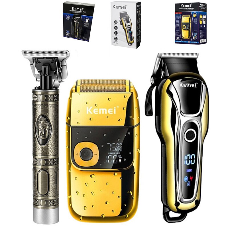 Kemei Electric LCD Hair Clipper Cordless Trimmer