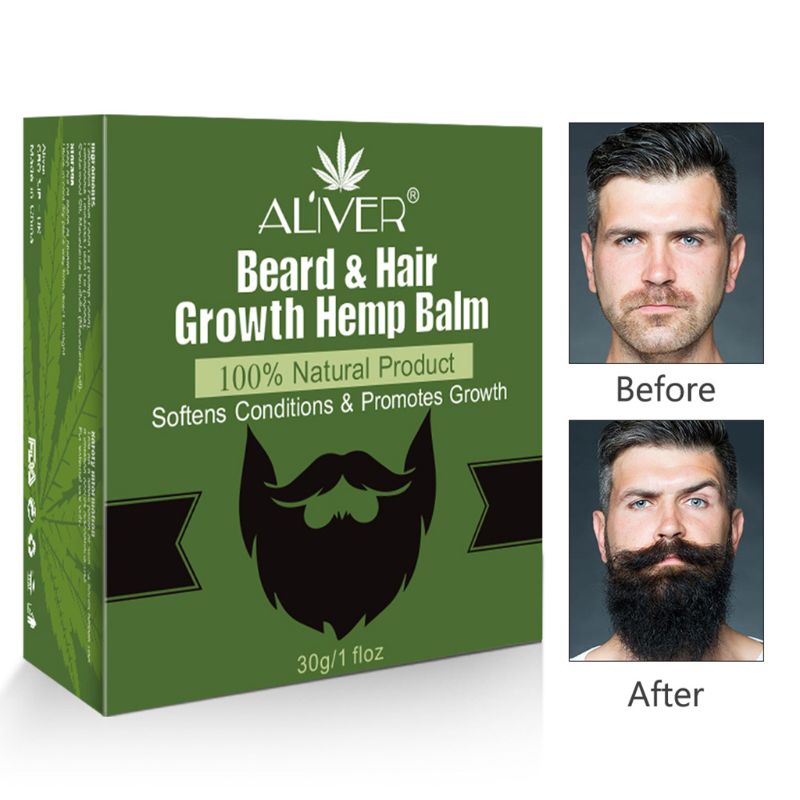 30g Men Organic Beard Hair Growth Plant Oil Balm Moustache Repair