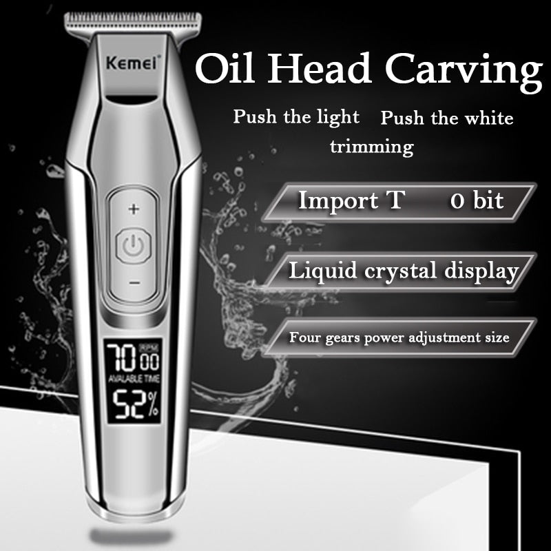 Electric Hair Clippers Trimmer LCD Display