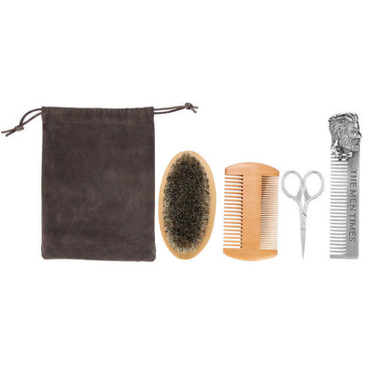 Men Beard Oil Kit Stainless Steel Beard Brush Comb