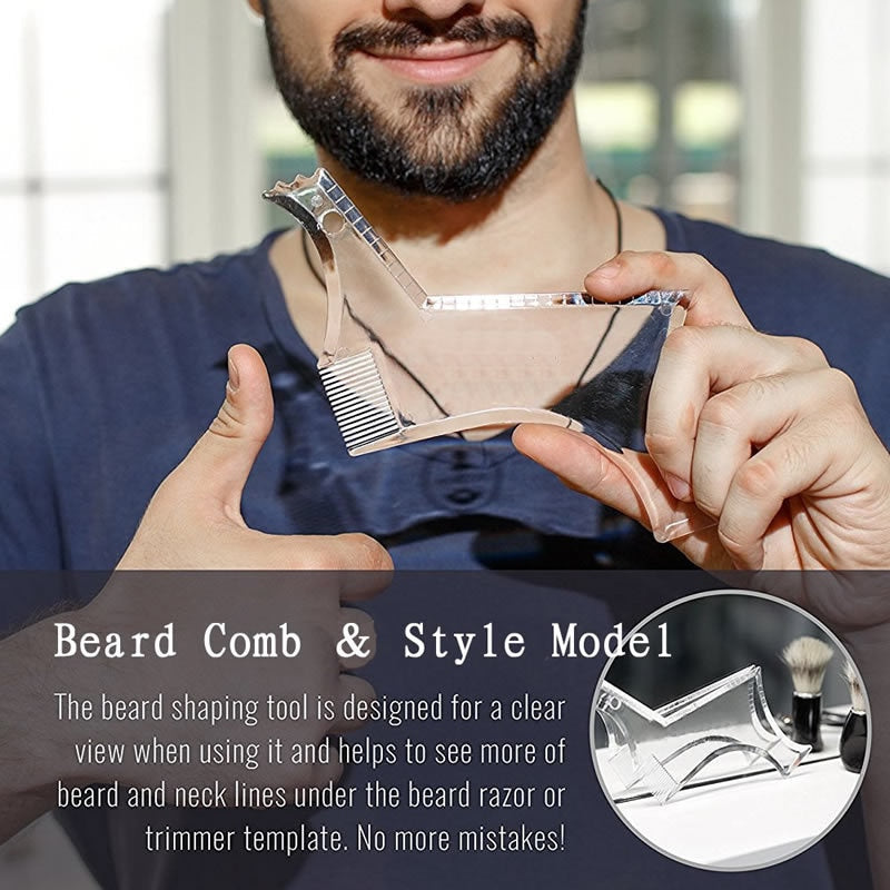 Beard Shaping Styling Tool With Comb Men