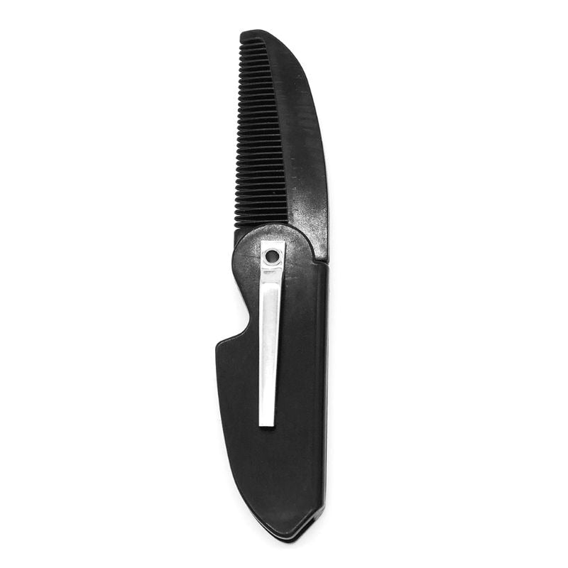 Black Folding Pocket Clip Hair Beard Comb