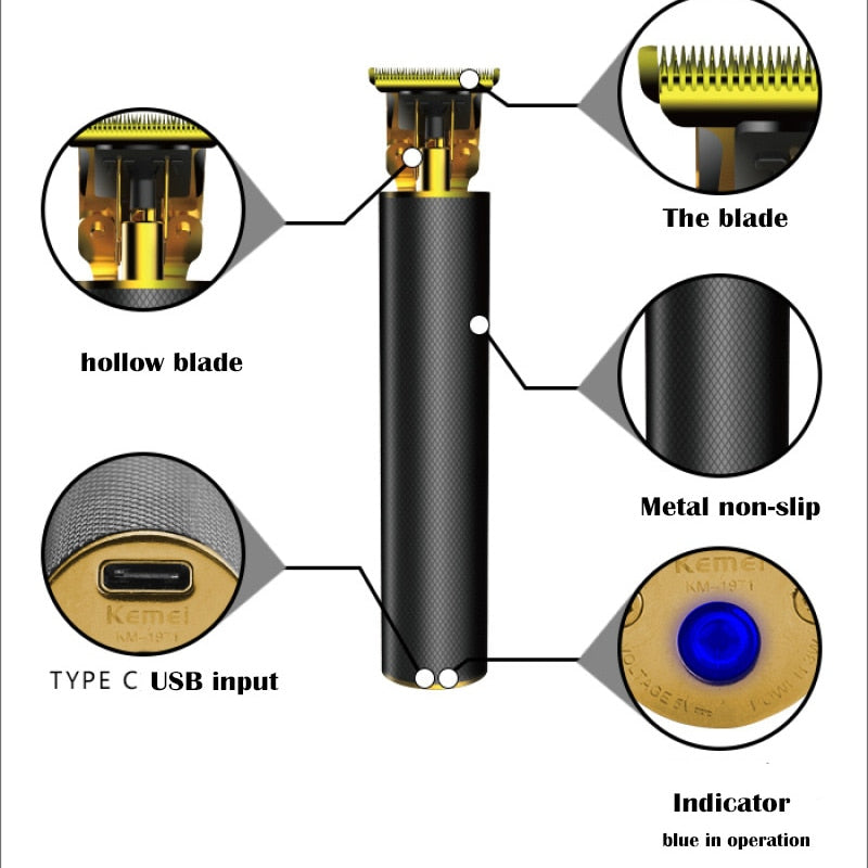 Hair Clipper 0mm Electric Hair Trimmer