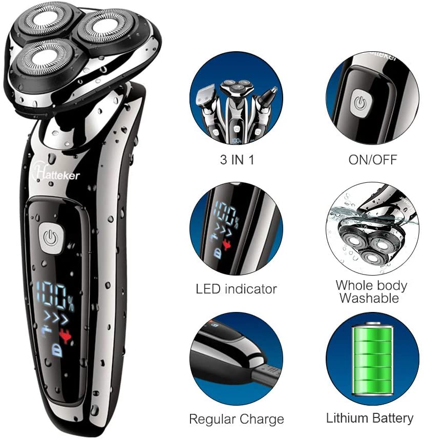 3 in 1 Wet Dry Powerful electric razor for men Ultimate Grooming