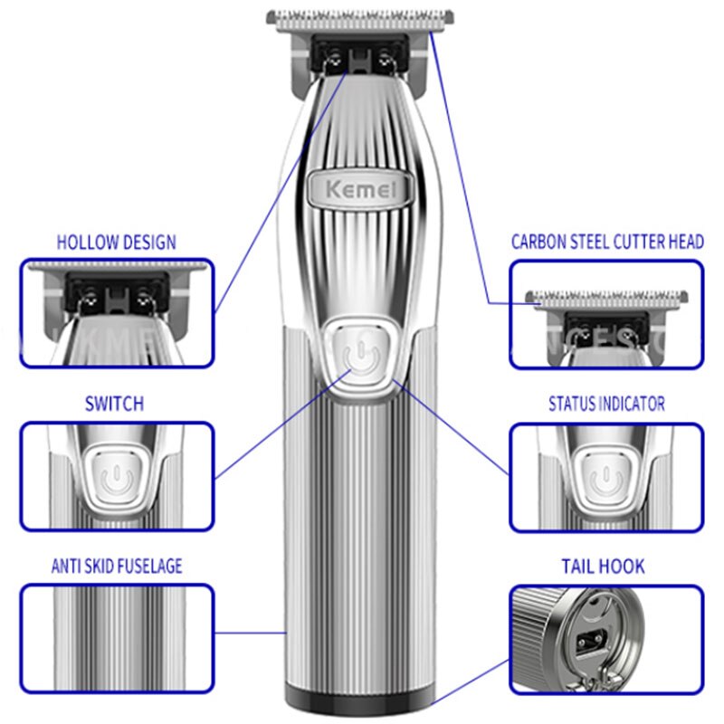 Cordless hairdressing hair clipper rechargeable