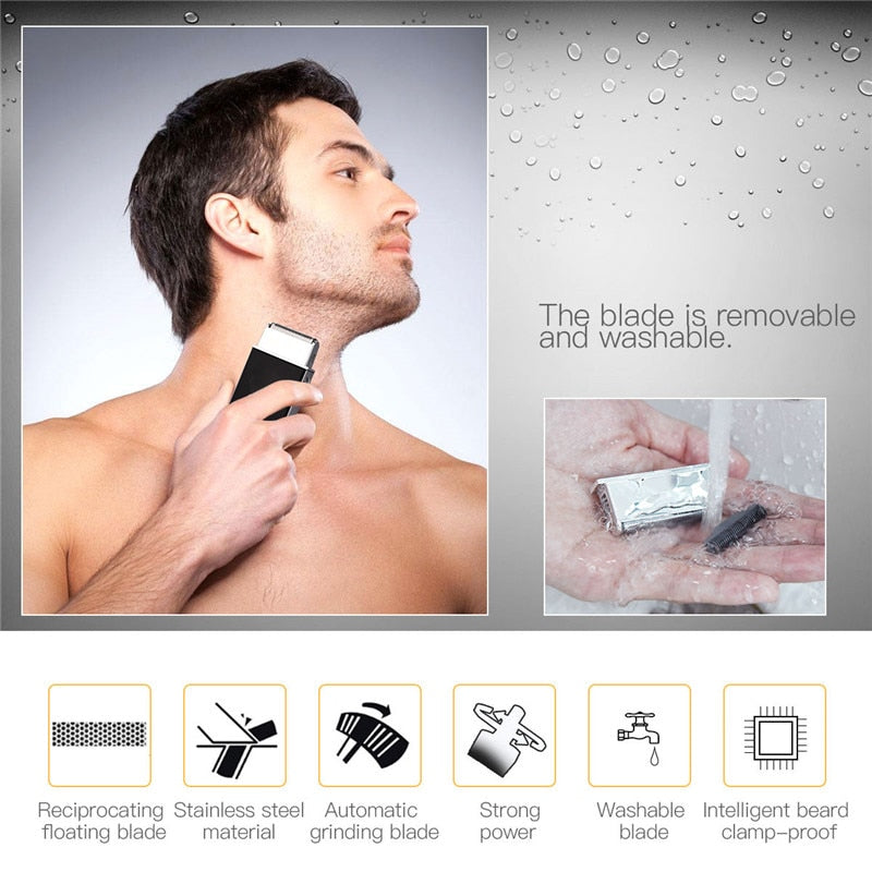 Men Rechargeable Floating Beard Shaver