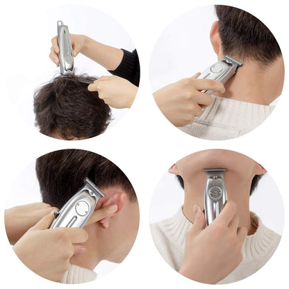 Professional Hair Clipper All Metal Men Electric Cordless Hair Trimmer