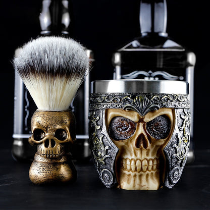 Men Shaving Beard Brush Skull Hair Shave