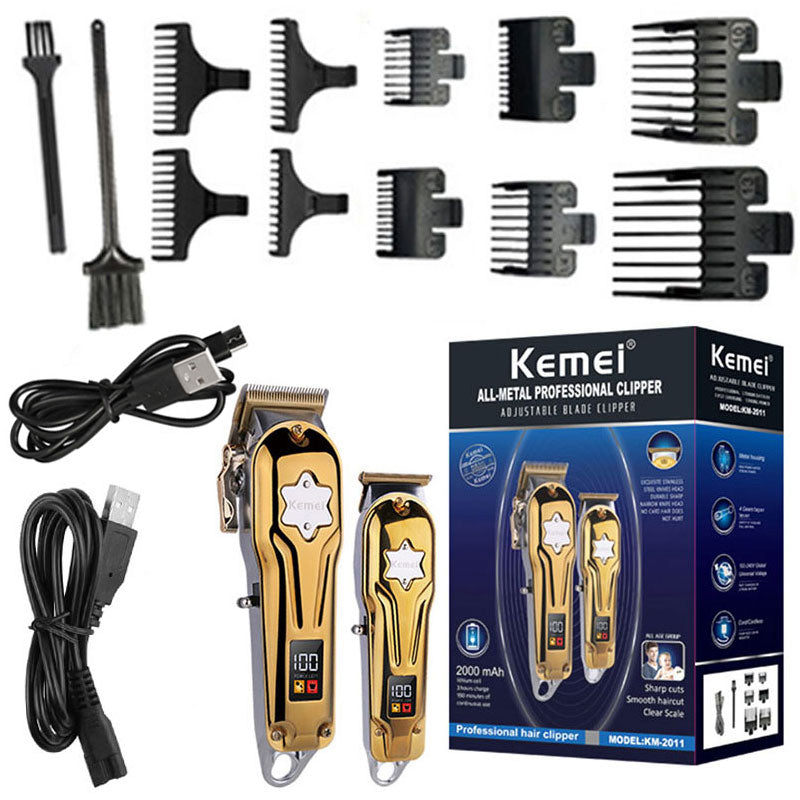 Full Metal Combo Kit Barber Hair Clipper For Men Professional Electric Beard