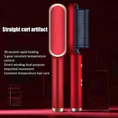 Pro Hair Straightener Curler Brush Ceramic