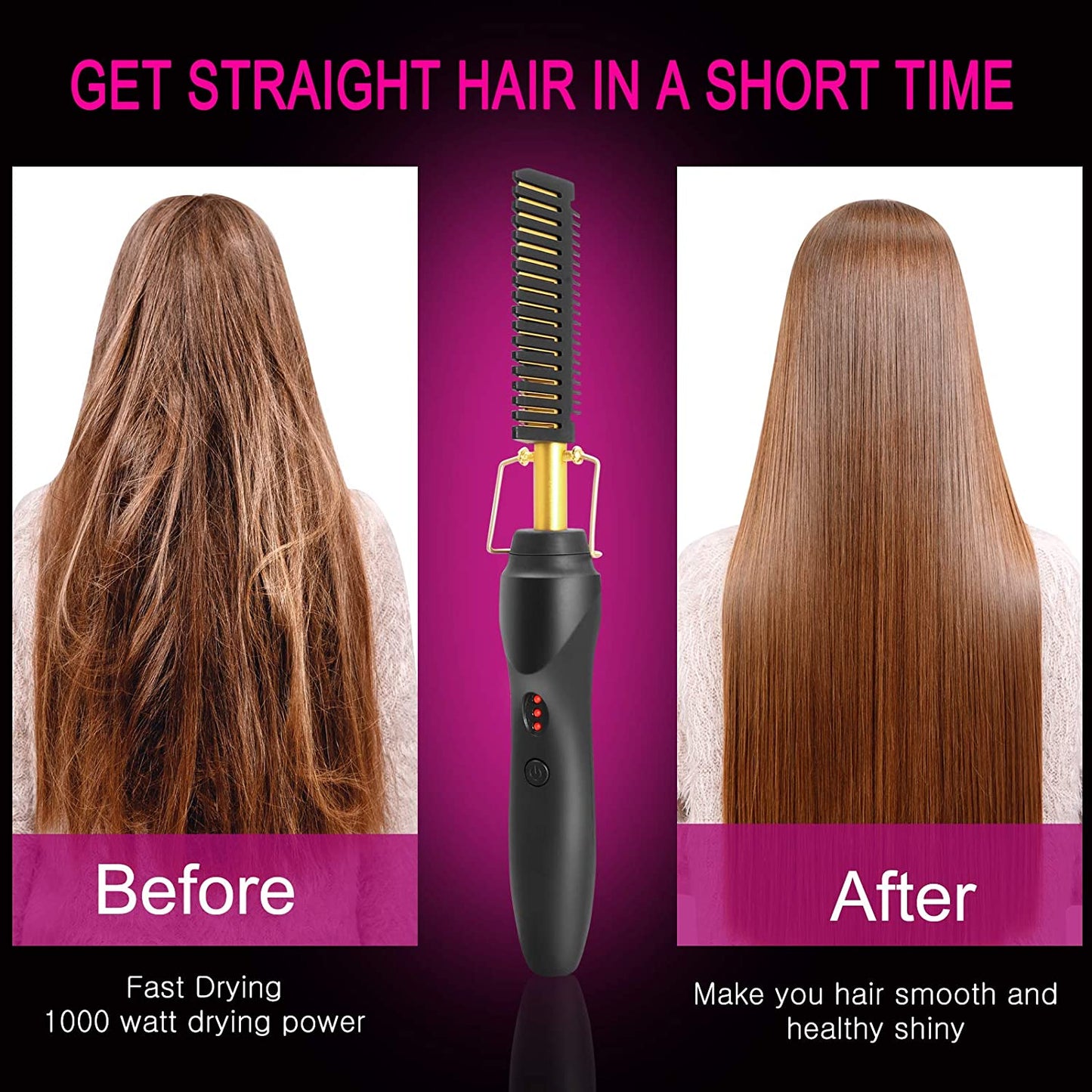 Comb Hair Straightener Electric Heating Comb Beard Straightener