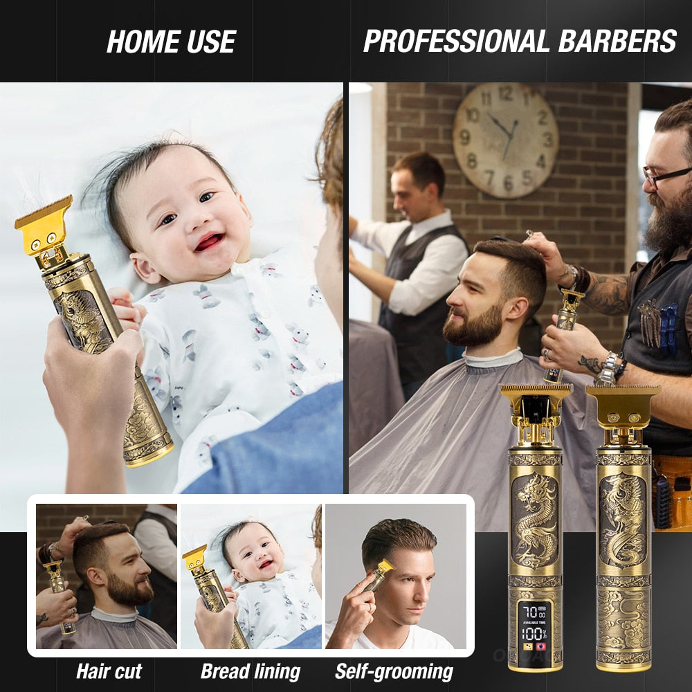 LCD Hair Clippers Professional Cutting