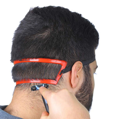 1piece Red Neck Shape Trim Ruler Men Beard Shaping