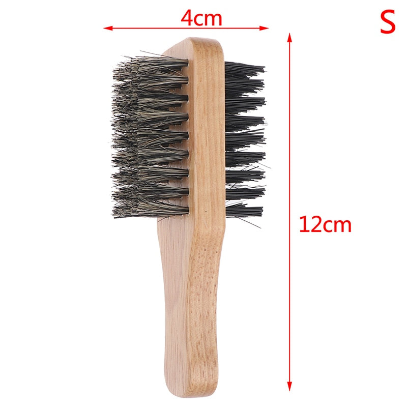 Men Boar Bristle Hair Brush Natural Wooden Brush