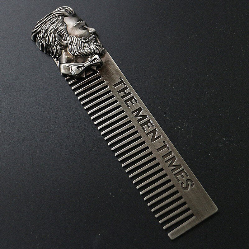 Fashion Stainless Steel Beard Comb Men Beard Comb