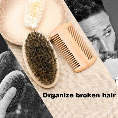 Professional Soft Boar Bristle Wood Beard Brush