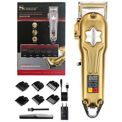 Full metal professional hair clipper combo kit barber