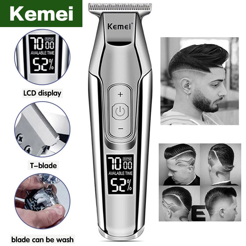 Electric Hair Clippers Trimmer LCD Display