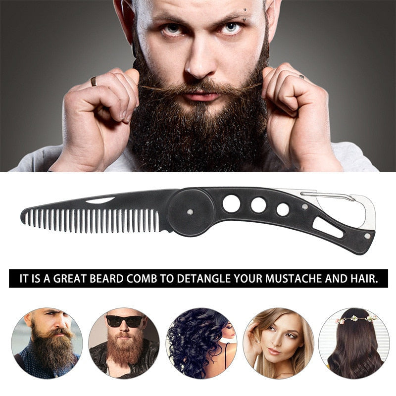 Folding Beard Comb Men's Waves Brush Care