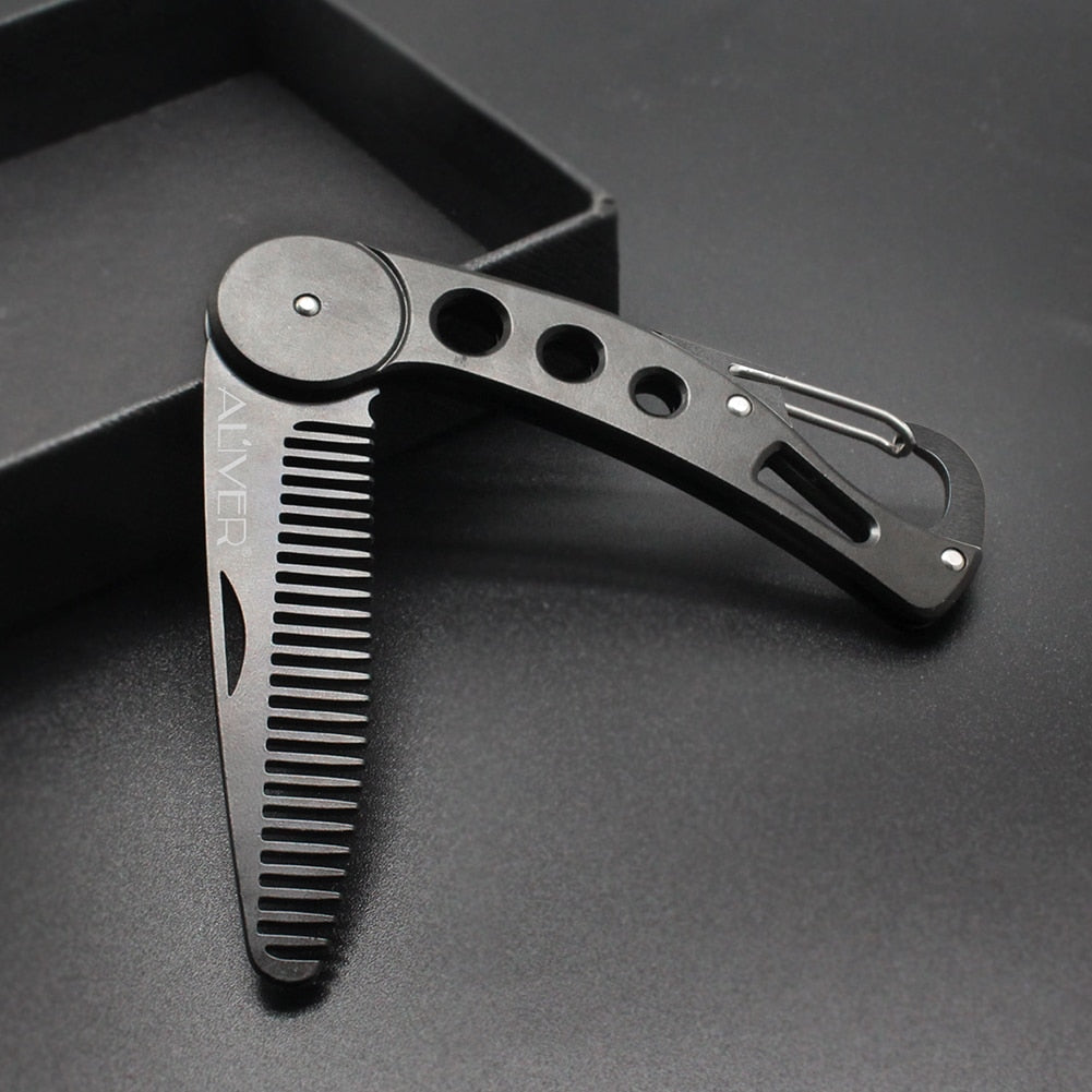 Handmade Pocket Clip Beard Comb Hair Brush Folding