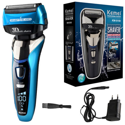 Wet Dry 3 Speed Rechargeable Electric Shaver For Men Beard Electric Razor