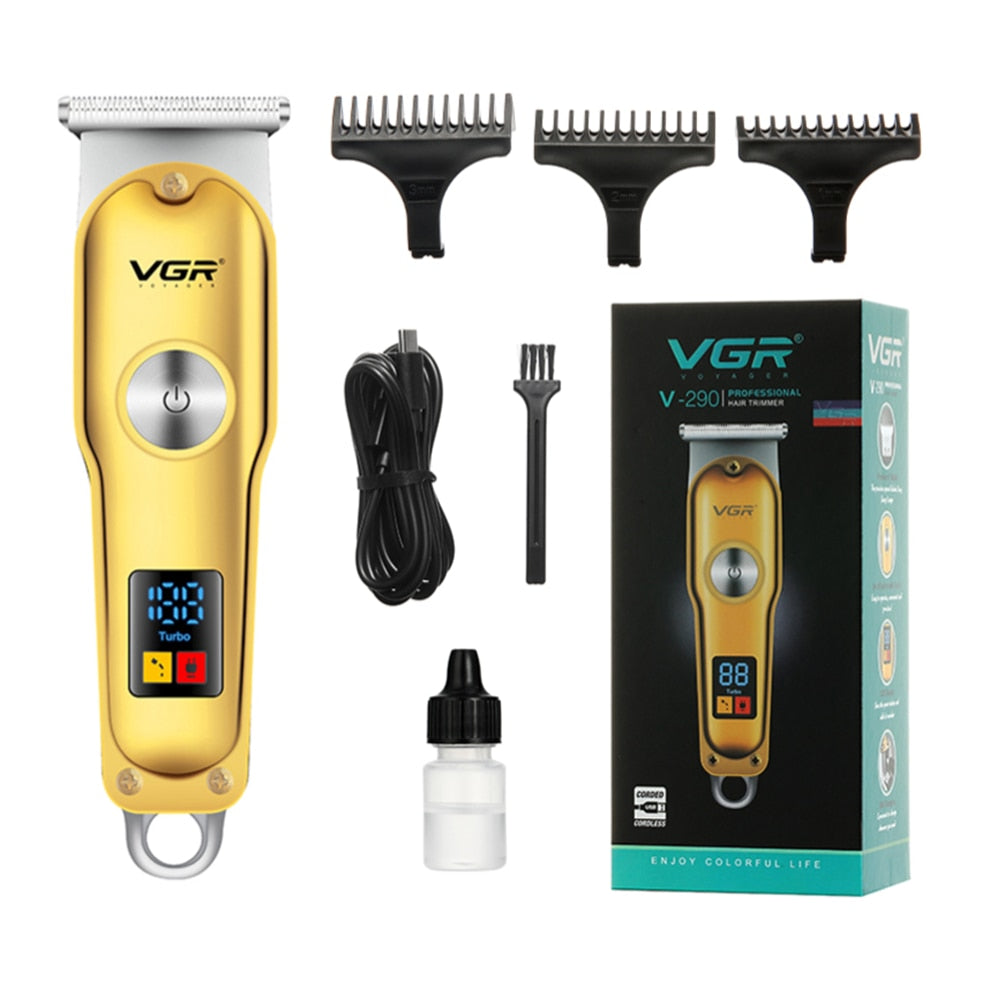 VGR Brand Professional Hair Clipper Man LCD Original