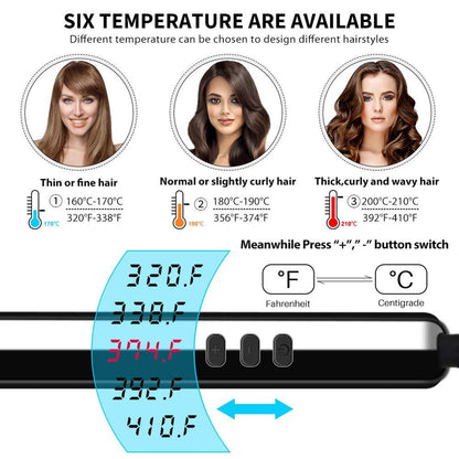 Hair Straightener Brush Electric Hot Comb LCD Display