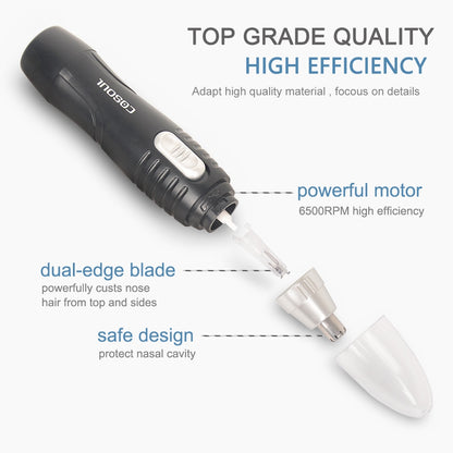 Nose Hair Trimmer Electric Removal Dual-blade Clipper