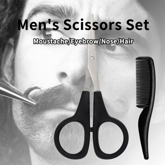 Men's Beard Scissors Set Mini Facial Beard Clean Comb