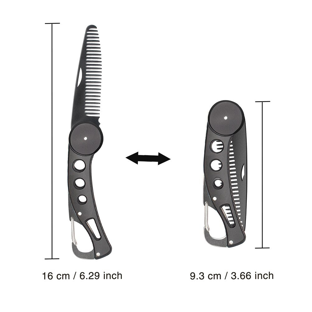 Hair Comb Men's Dedicated Stainless Steel Folding Comb