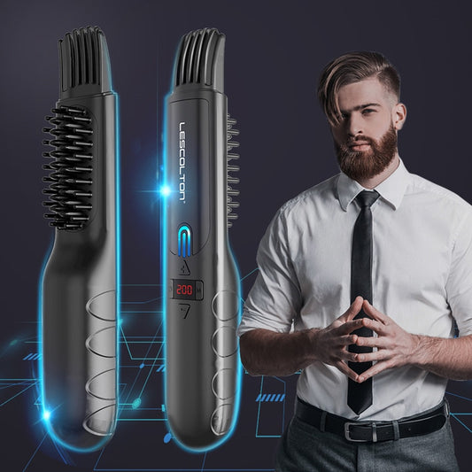 Wireless Beard Straightener Comb for Men Hair Hot Comb