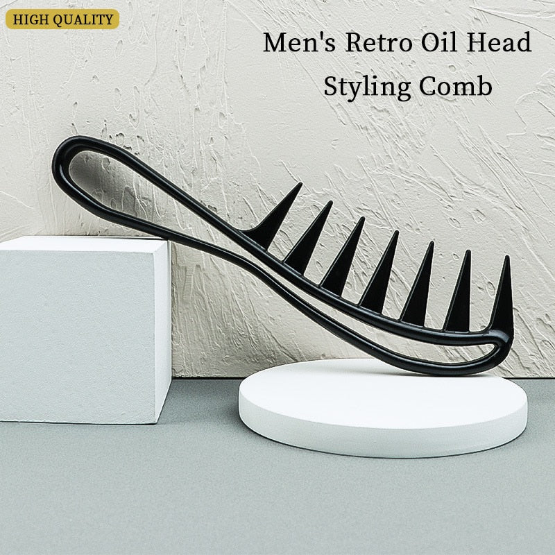 Men's handle oil-head comb Large-teeth tangled