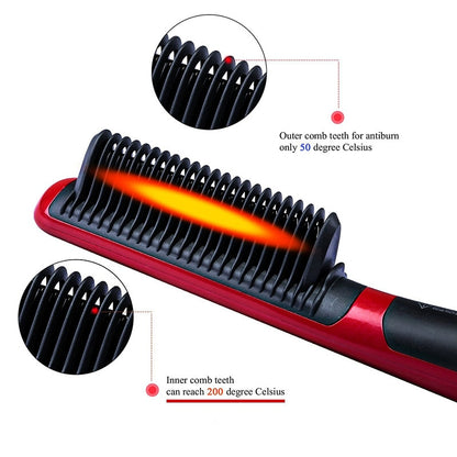 Multifunctional Hair Straightener Comb Anti-Scald Hair Straightening Brush Comb